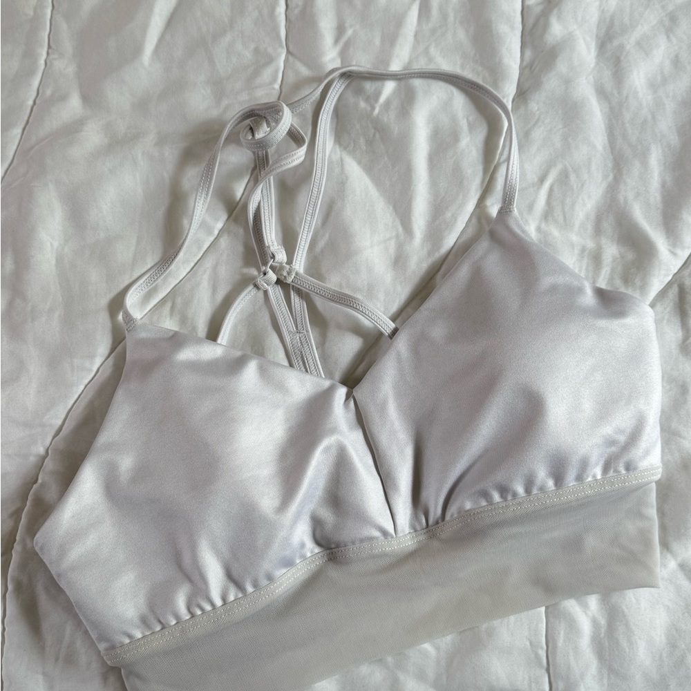 Alo White Yoga Bra
